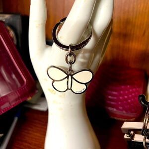 NWOT Coach White Butterfly Key Chain/Bag Charm